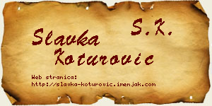 Slavka Koturović vizit kartica